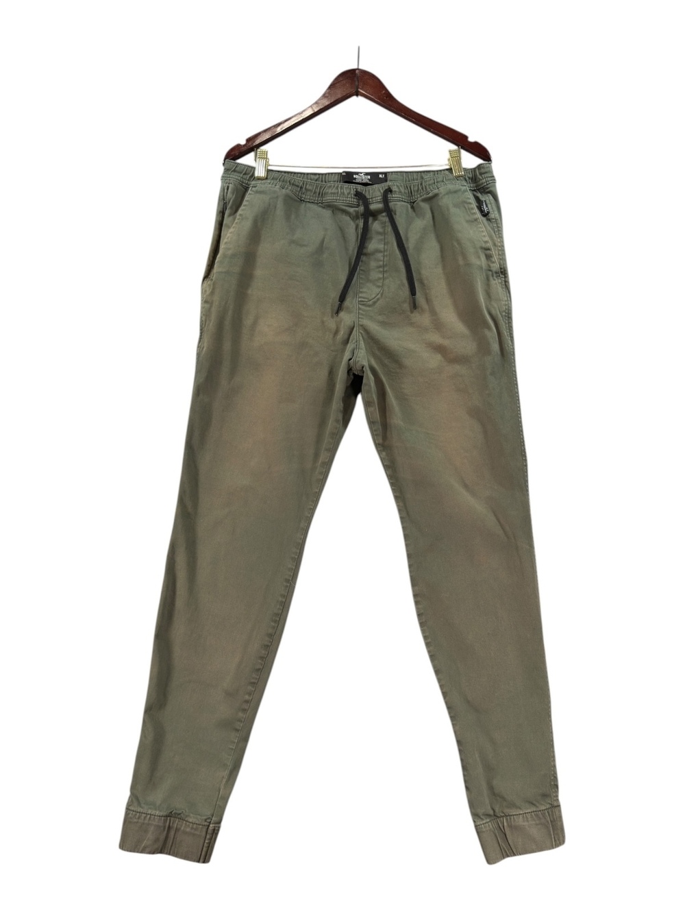 Hollister Men’s XL Tall Olive Green Skinny Jogger Pants Stretch Drawstring